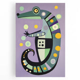 Children’s Wall Decor – Playful Geometric Seahorse Illustration