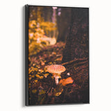 Black and white landscape art painting on framed canvas, depicting a serene fall scene, ideal for bedroom wall art.