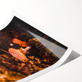 Extra large wall art featuring line art flowers in muted autumn tones on rolled canvas, suitable for large living room decor.