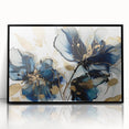 Elegant Blue Floral Living Room Wall Art - Modern Canvas Print