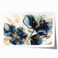 Elegant Blue Floral Living Room Wall Art - Modern Canvas Print