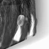 Close-up of an abstract figurative acrylic painting on glass, showcasing vibrant colors and intricate textures, ideal for modern home decor. Perfect for art enthusiasts seeking unique wall art.