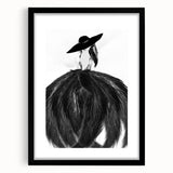 Abstract figurative black frame showcasing a modern art piece with a white mat, ideal for enhancing contemporary decor in living spaces or galleries.