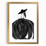 Abstract figurative frame in gold with a mat, showcasing a contemporary art piece, perfect for modern home decor. Ideal for stylish interior design enhancement.