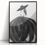 Framed abstract figurative art piece in black acrylic, showcasing fluid shapes and dynamic forms, perfect for modern home decor. Ideal for enhancing artistic spaces.