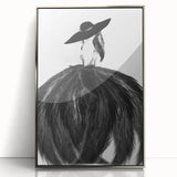 Abstract figurative artwork framed in silver acrylic, showcasing vibrant colors and dynamic shapes, perfect for modern home decor or art enthusiasts.