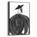 Abstract figurative framed canvas art showcasing a black side view design with intricate shapes and textures, perfect for modern home decor and artistic expression.