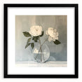 Framed abstract floral wall art in a black frame with a mat, showcasing vibrant colors and intricate designs, perfect for modern home decor.