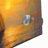 Close-up of abstract landscapes wall art in vibrant colors, showcasing acrylic glass texture and intricate details, perfect for modern home decor.