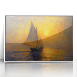 Framed abstract landscape wall art featuring soft pastel colors and a modern design, ideal for contemporary home decor. The artwork is showcased in a sleek white frame, enhancing its aesthetic appeal and versatility for various interior styles.