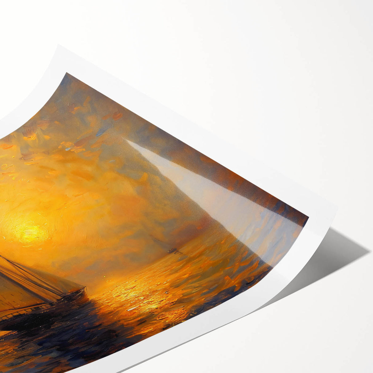 Abstract landscape wall art print showcasing vibrant colors and dynamic shapes, rolled and ready for framing, ideal for modern home decor or office spaces.