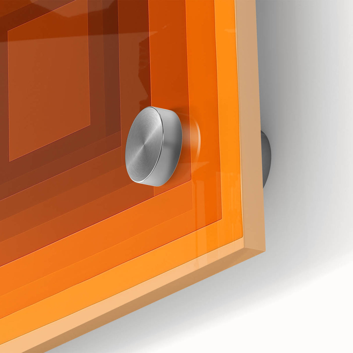 Geometric Abstract Wall Decor – Radiant Orange Concentric Art