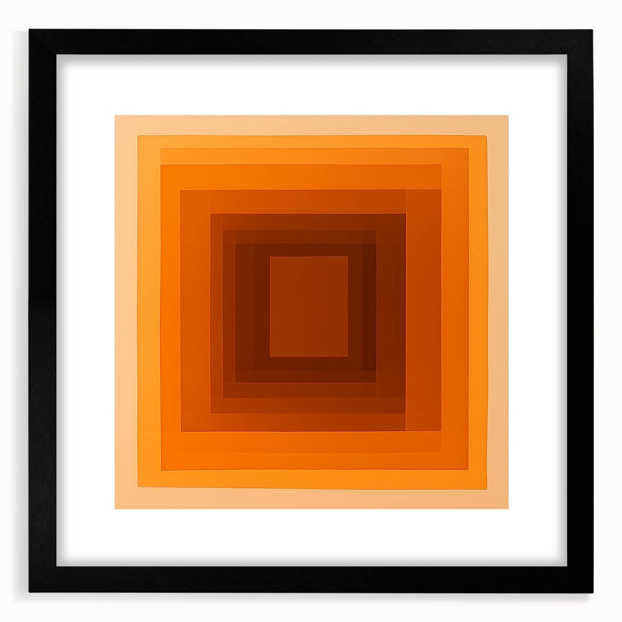 Geometric Abstract Wall Decor – Radiant Orange Concentric Art