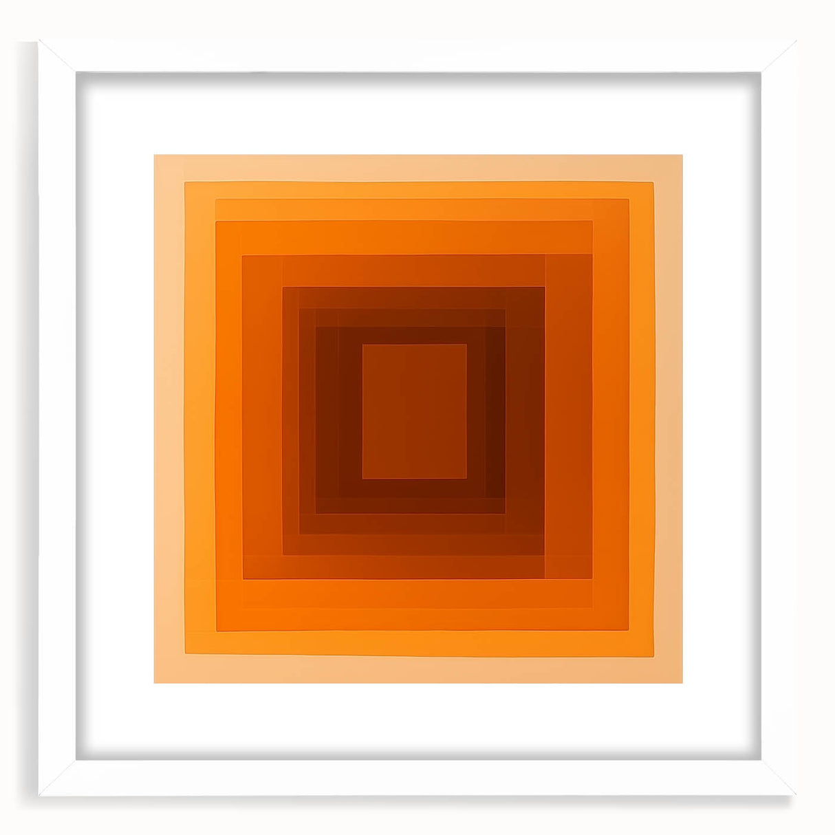Geometric Abstract Wall Decor – Radiant Orange Concentric Art