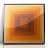 Geometric Abstract Wall Decor – Radiant Orange Concentric Art