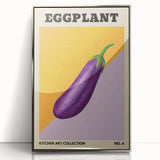 Mid-century modernist art featuring an array of fruits in vibrant colors on a silver-framed acrylic.