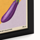 Extra large black wall art on canvas featuring a textured close-up of colorful fruits, ideal for living room decor.