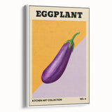 Vintage poster art of colorful fruits on a black background, framed canvas, ideal for living room decor.