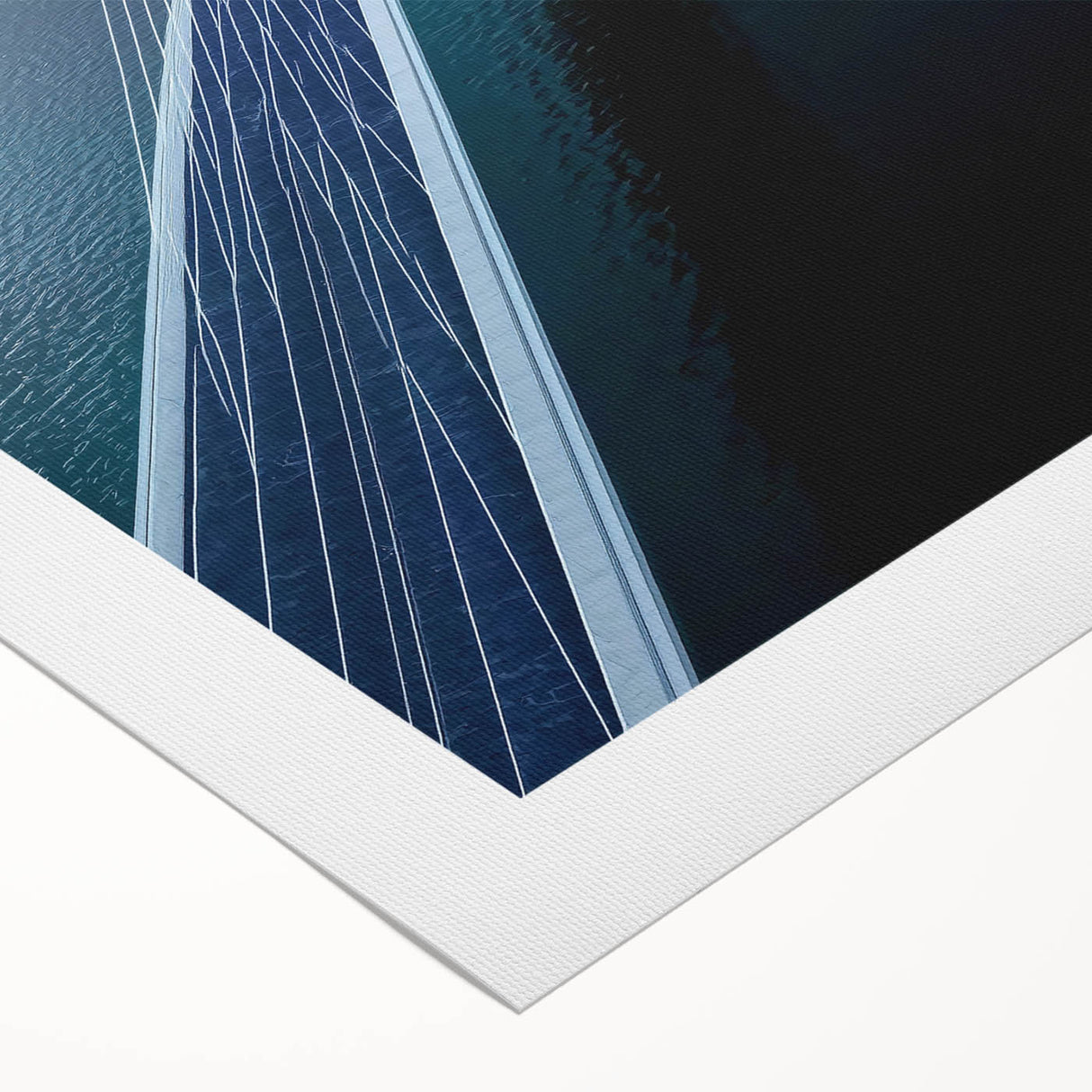 Landscape bridge scene on rolled canvas showcasing vibrant colors and intricate details, ideal for home decor. Packaged securely in a sturdy cardboard tube for protection during shipping.