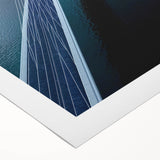 Landscape bridge scene on rolled canvas showcasing vibrant colors and intricate details, ideal for home decor. Packaged securely in a sturdy cardboard tube for protection during shipping.