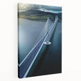 Landscape canvas artwork depicting a serene bridge scene, showcasing lush greenery and a tranquil waterway, perfect for enhancing home decor with nature's beauty.