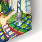 Modernist Garden Scene - Vibrant Wall Art of Grape Arbor and Sunlight