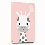 Nursery Wall Art – Adorable Pink Giraffe Illustration for Kids