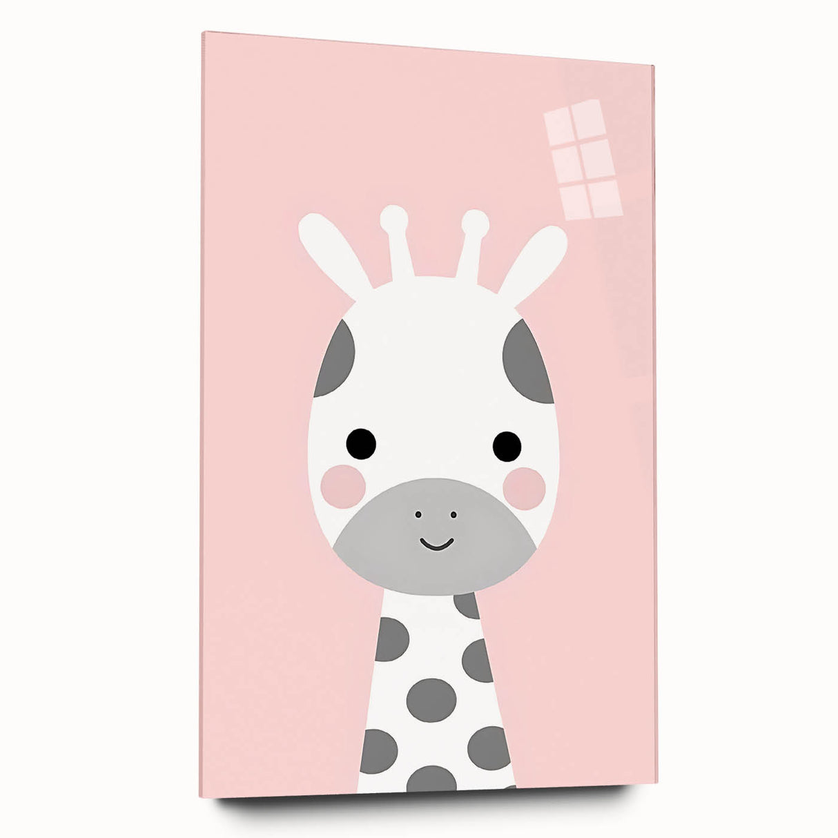Nursery Wall Art – Adorable Pink Giraffe Illustration for Kids