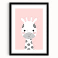 Nursery Wall Art – Adorable Pink Giraffe Illustration for Kids