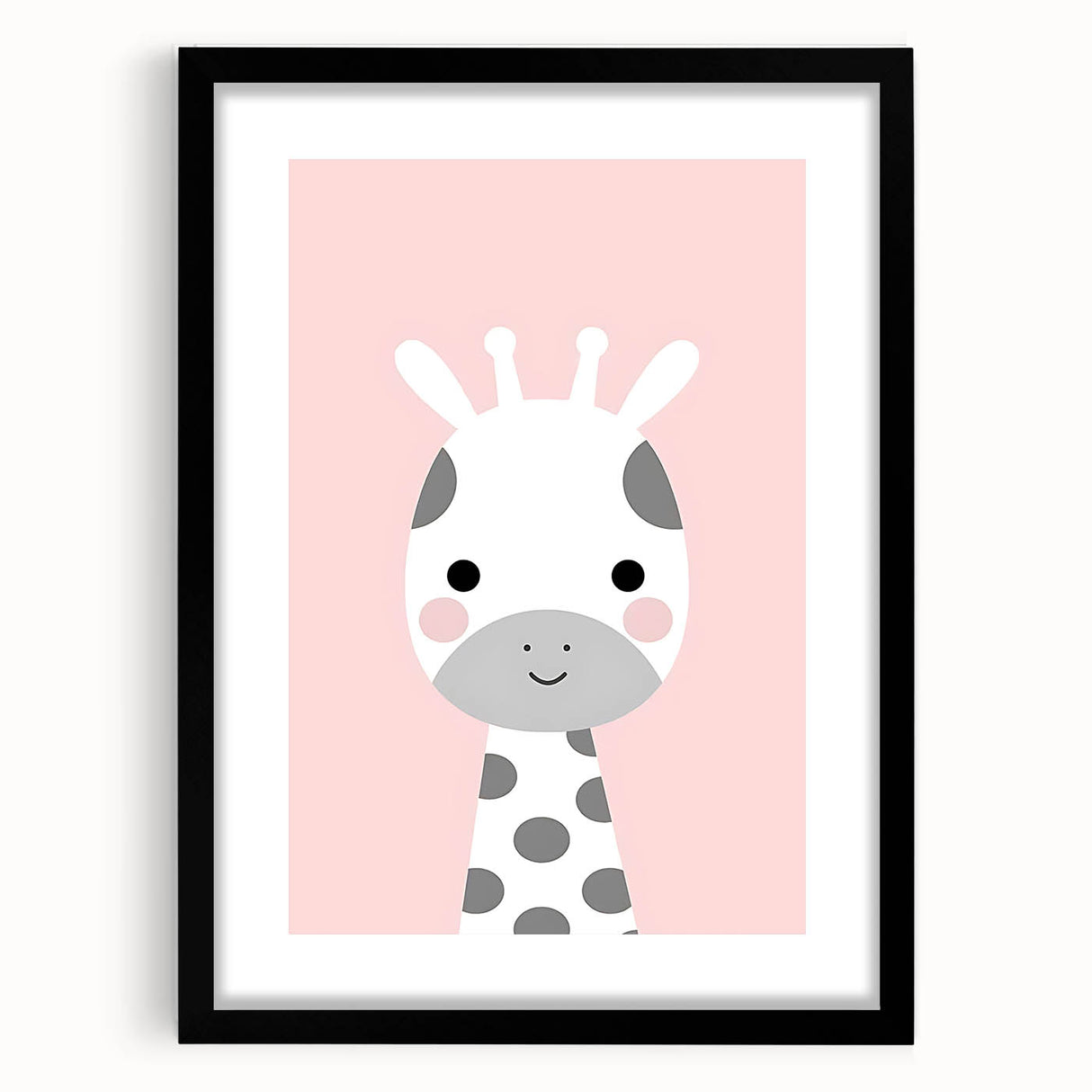Nursery Wall Art – Adorable Pink Giraffe Illustration for Kids