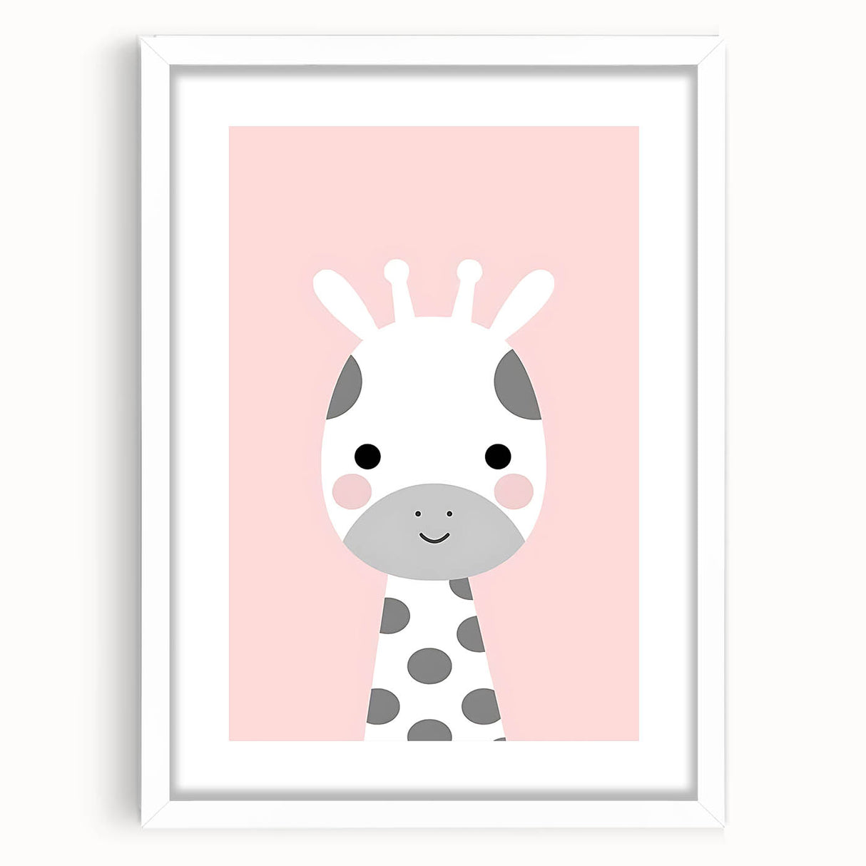 Nursery Wall Art – Adorable Pink Giraffe Illustration for Kids