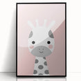 Nursery Wall Art – Adorable Pink Giraffe Illustration for Kids