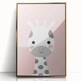 Nursery Wall Art – Adorable Pink Giraffe Illustration for Kids