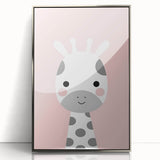 Nursery Wall Art – Adorable Pink Giraffe Illustration for Kids