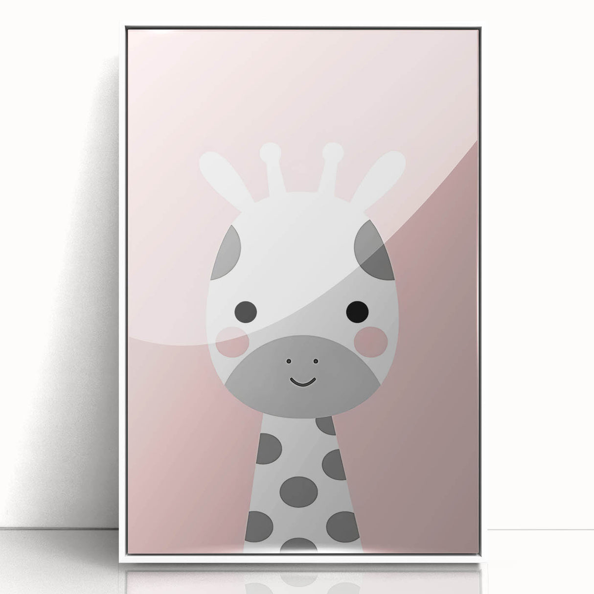 Nursery Wall Art – Adorable Pink Giraffe Illustration for Kids