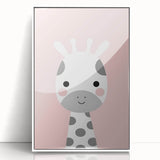 Nursery Wall Art – Adorable Pink Giraffe Illustration for Kids