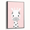 Nursery Wall Art – Adorable Pink Giraffe Illustration for Kids