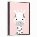 Nursery Wall Art – Adorable Pink Giraffe Illustration for Kids
