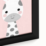Nursery Wall Art – Adorable Pink Giraffe Illustration for Kids