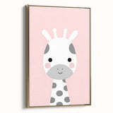 Nursery Wall Art – Adorable Pink Giraffe Illustration for Kids