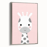Nursery Wall Art – Adorable Pink Giraffe Illustration for Kids