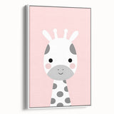 Nursery Wall Art – Adorable Pink Giraffe Illustration for Kids