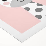 Nursery Wall Art – Adorable Pink Giraffe Illustration for Kids