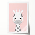 Nursery Wall Art – Adorable Pink Giraffe Illustration for Kids