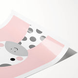 Nursery Wall Art – Adorable Pink Giraffe Illustration for Kids