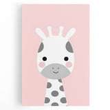 Nursery Wall Art – Adorable Pink Giraffe Illustration for Kids