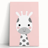 Nursery Wall Art – Adorable Pink Giraffe Illustration for Kids