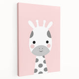Nursery Wall Art – Adorable Pink Giraffe Illustration for Kids