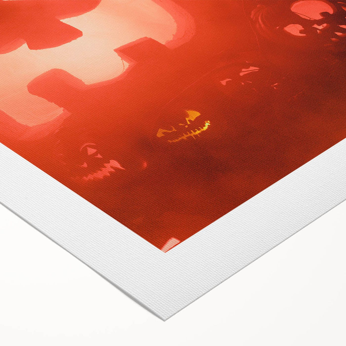 Art deco poster featuring an autumnal scene in muted orange and brown tones, printed on rolled canvas.