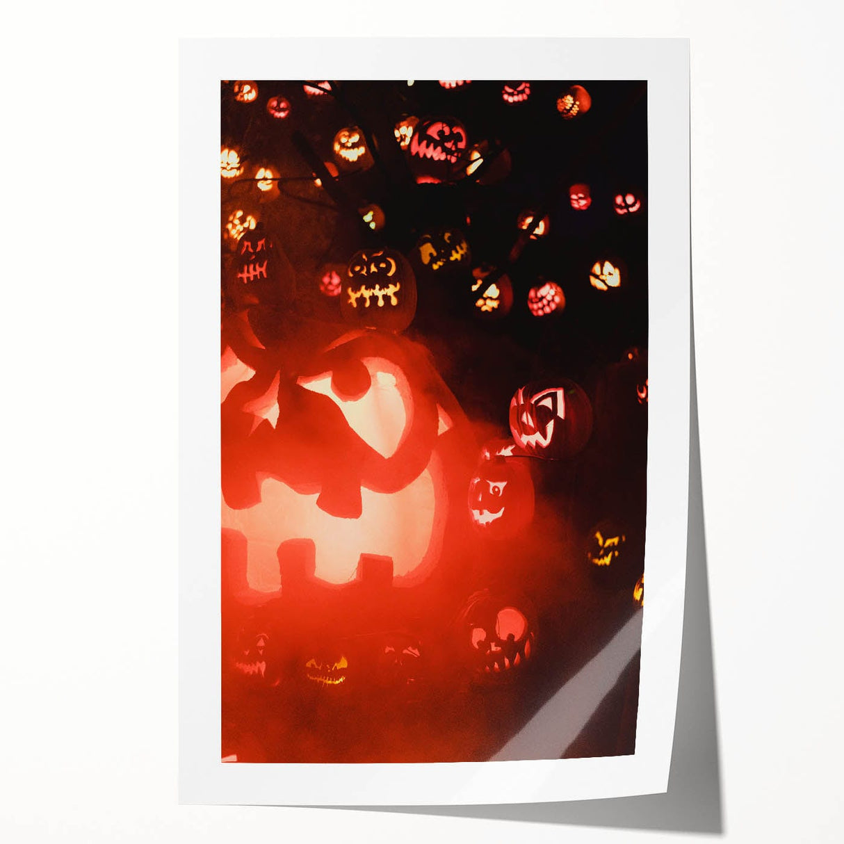 Extra large rolled print of a floral art with autumnal color palette.